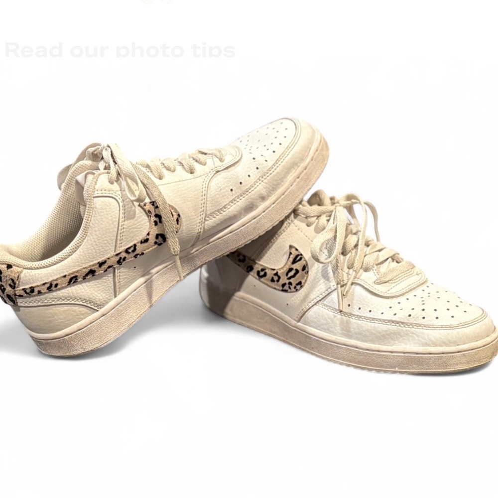 Nike Air Force 1 Low – White with Leopard Swoosh Sz 9 AF1